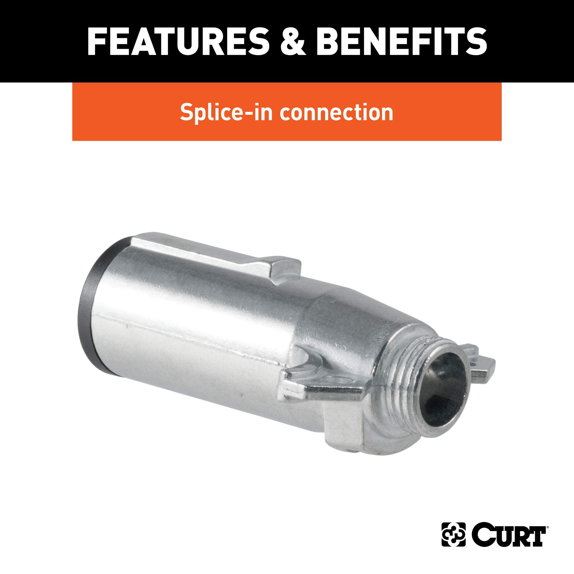 7-Pin Round CURT Trailer-Side Wiring Harness Socket with Spring