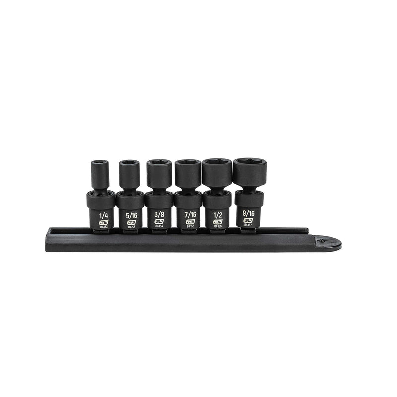 6 Pc. GEARWRENCH 1/4" Drive 6 Pt. Standard Universal Impact Socket Set, SAE - 84904