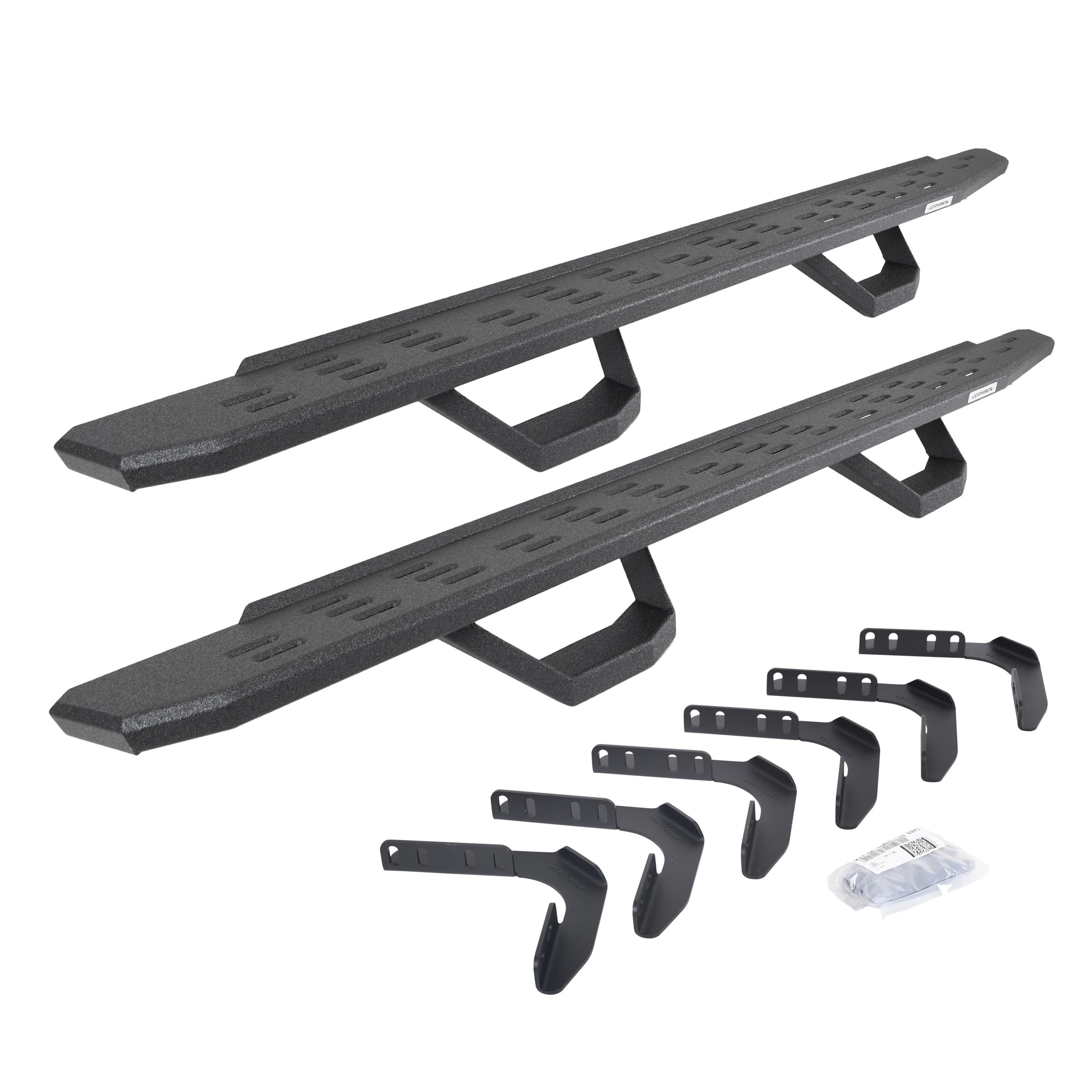 Go Rhino RB30 Running Boards, 2 Pair of Drop Steps & Brackets | Galvanized Steel, Protective Bedliner Coating | 6961768020T | Fits 1999-2016 Ford F-250, F-350 Super Duty Super Cab Pickup
