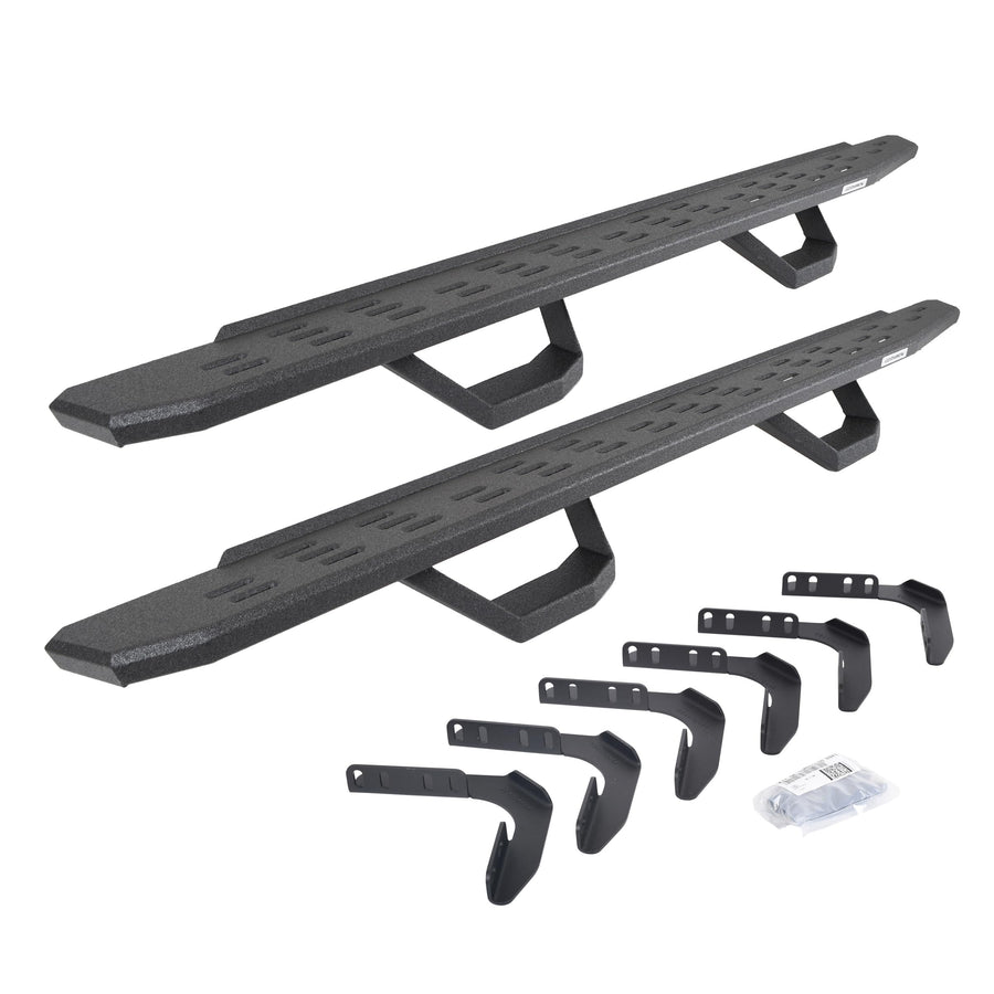 Go Rhino RB30 Running Boards, 2 Pair of Drop Steps & Brackets | Galvanized Steel, Protective Bedliner Coating | 6961768020T | Fits 1999-2016 Ford F-250, F-350 Super Duty Super Cab Pickup