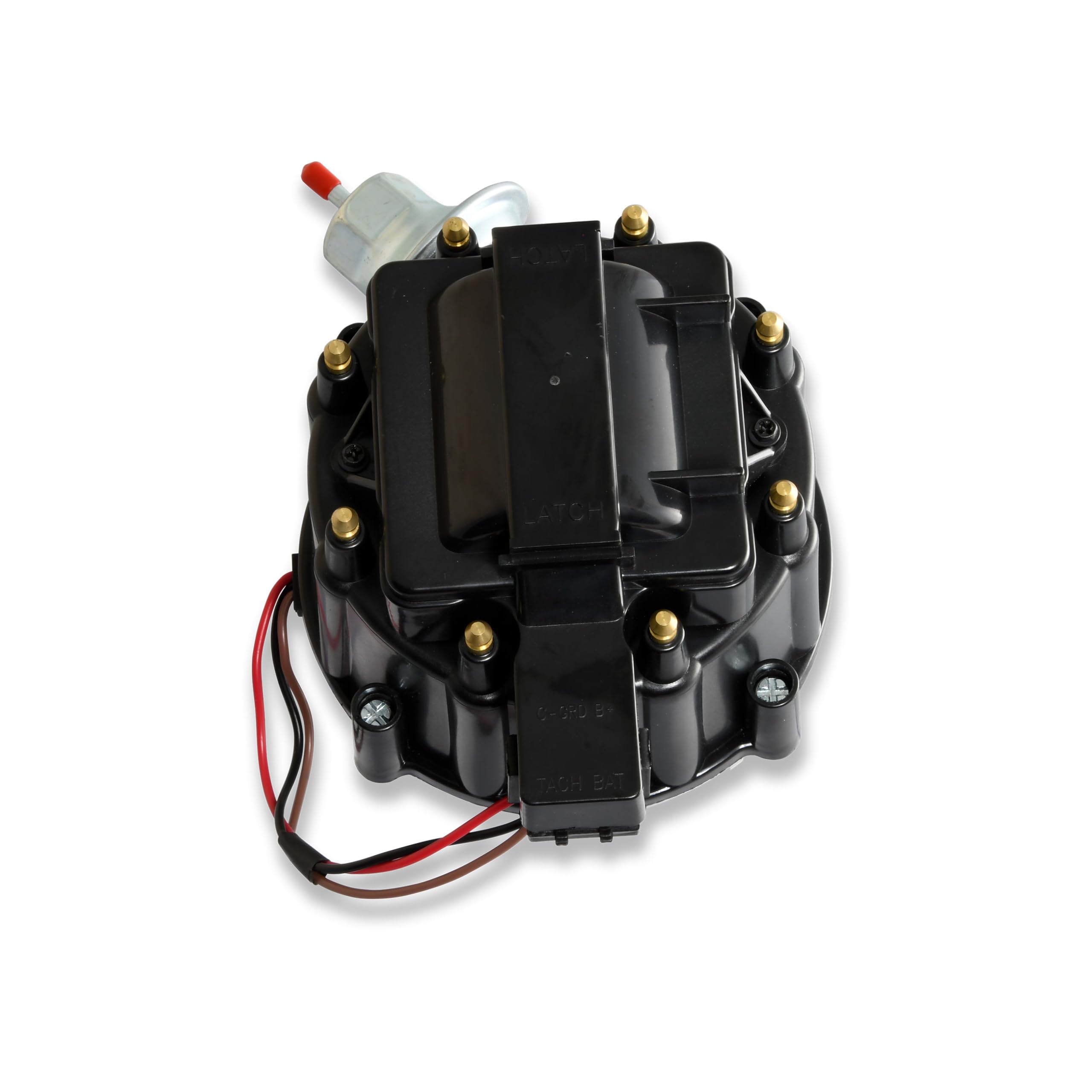 Pertronix Flame-Thrower D1060 Stock Look HEI Distributor Chevy SB/BB with adjustable vacuum advance canister high dielectric strength black cap and rotor with brass terminals