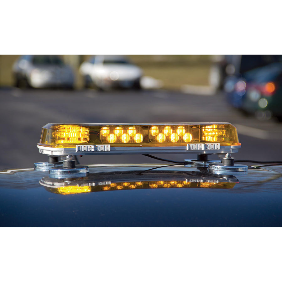 Mini LED Light Bar Whelen Century Series 11in w/Aluminum Base- Amber Lens
