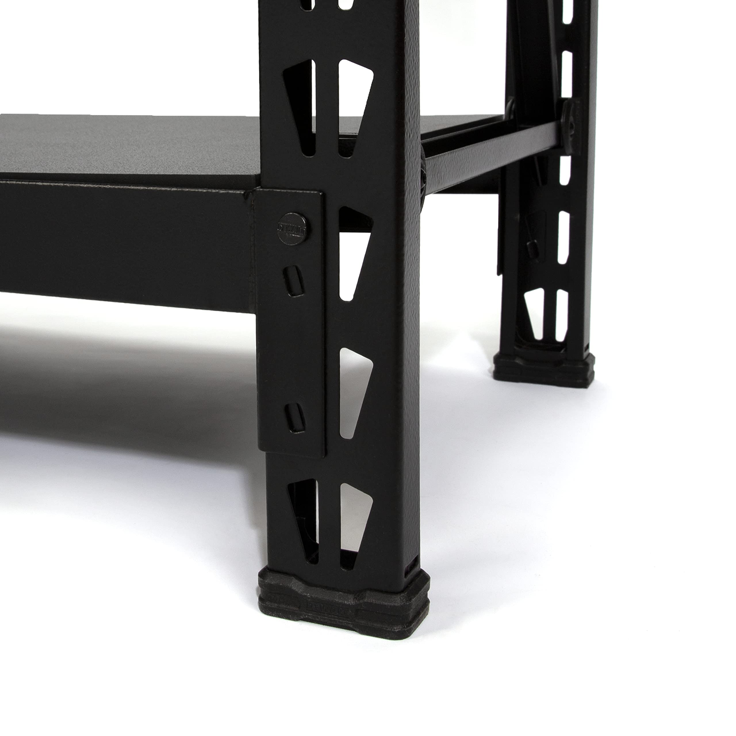 DEWALT Garage Shelving Industrial Storage Rack, 3 Heavy Duty Adjustable Laminate Deck Shelves, 50”W x 18”D x 48”H, 4,500 lb. Capacity, Black