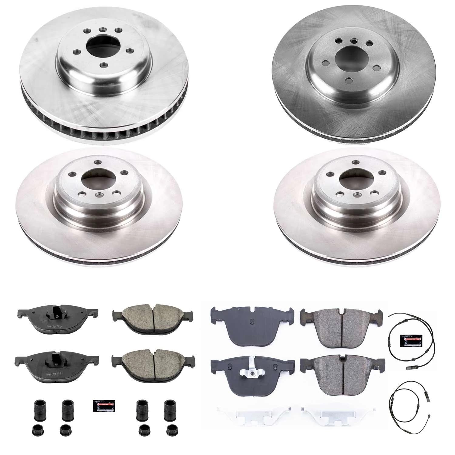 Power Stop Autospecialty KOE7098 Front and Rear Replacement Brake Kit-OE Brake Rotors & Ceramic Brake Pads For BMW 750Li, BMW 750Li xDrive, BMW 750i, BMW 750i xDrive [Model Specific]
