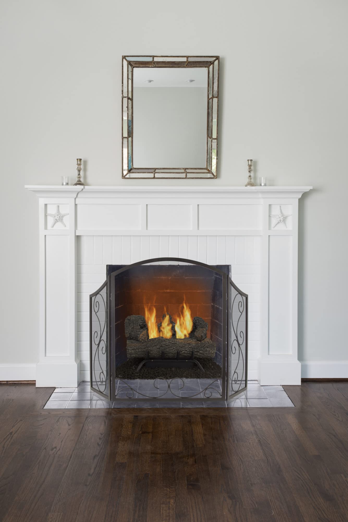 Scroll Iris Fireplace Screen