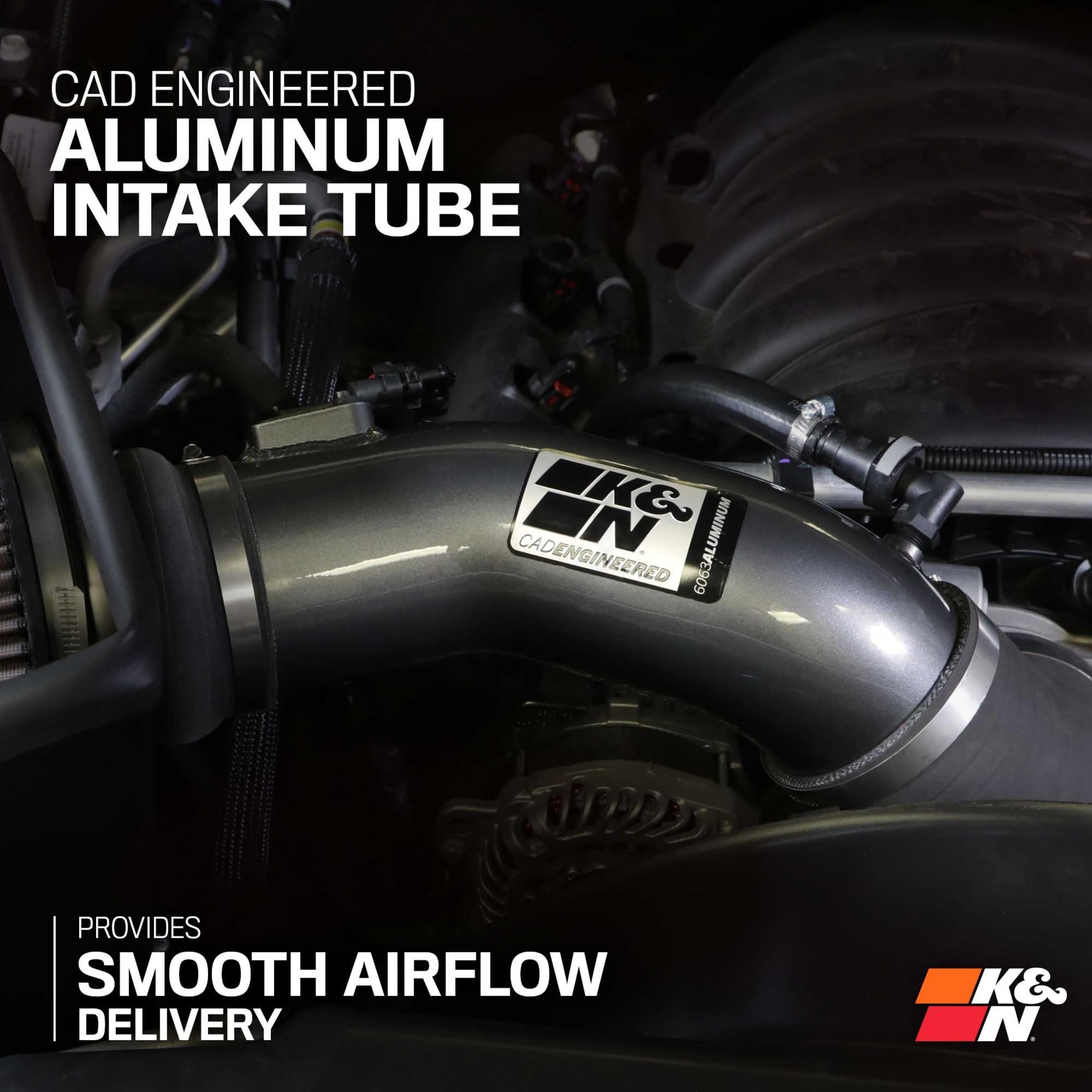 Cold Air Intake System K&N: High-Flow Air Filter, Increase Performance & Towing: Compatible with 2020-2024 Chevrolet/GMC: Silverado 2500 & 3500, Sierra 2500 & 3500, 77-3103KC