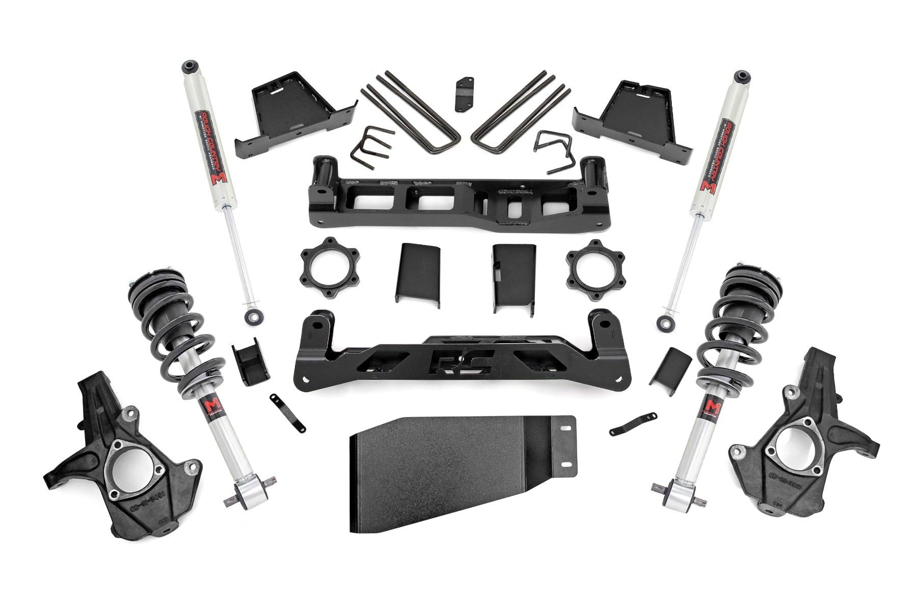 6" Rough Country Suspension Lift Kit with M1 Struts/M1 Rear Shocks for Chevy Silverado & GMC Sierra 1500 (2007-2013) 4WD