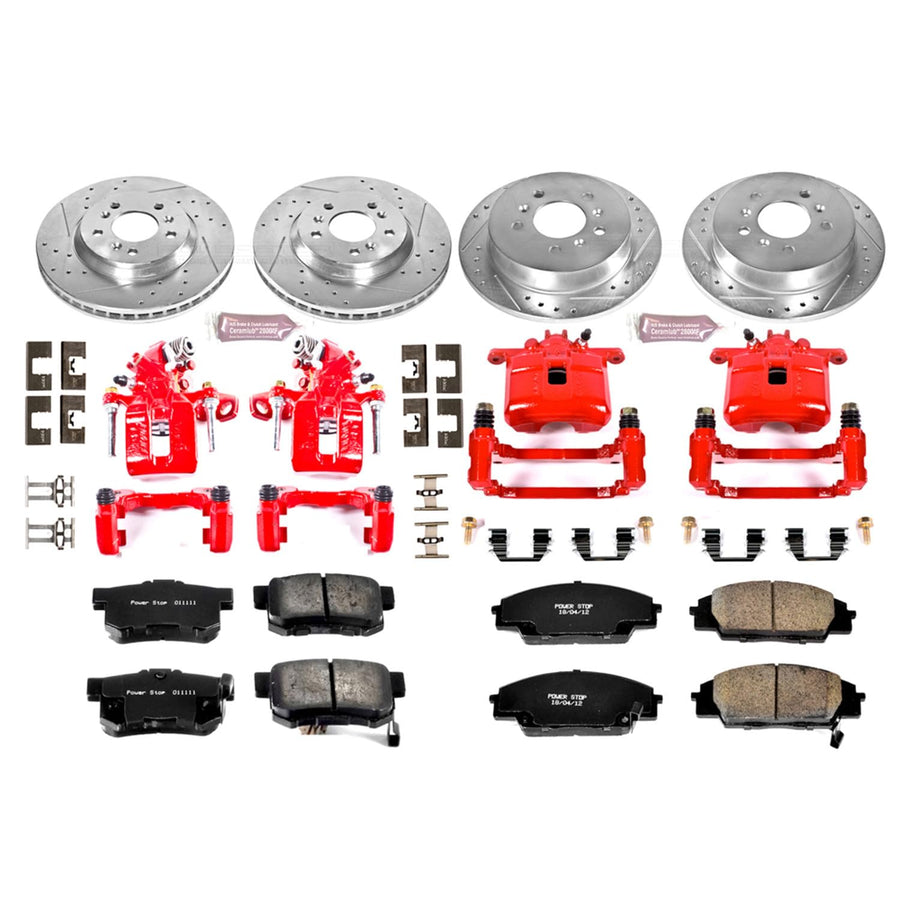 Power Stop 1-Click Performance Brake Kit with Caliper For Honda Civic KC2440 2006-2011 [Model Specific]