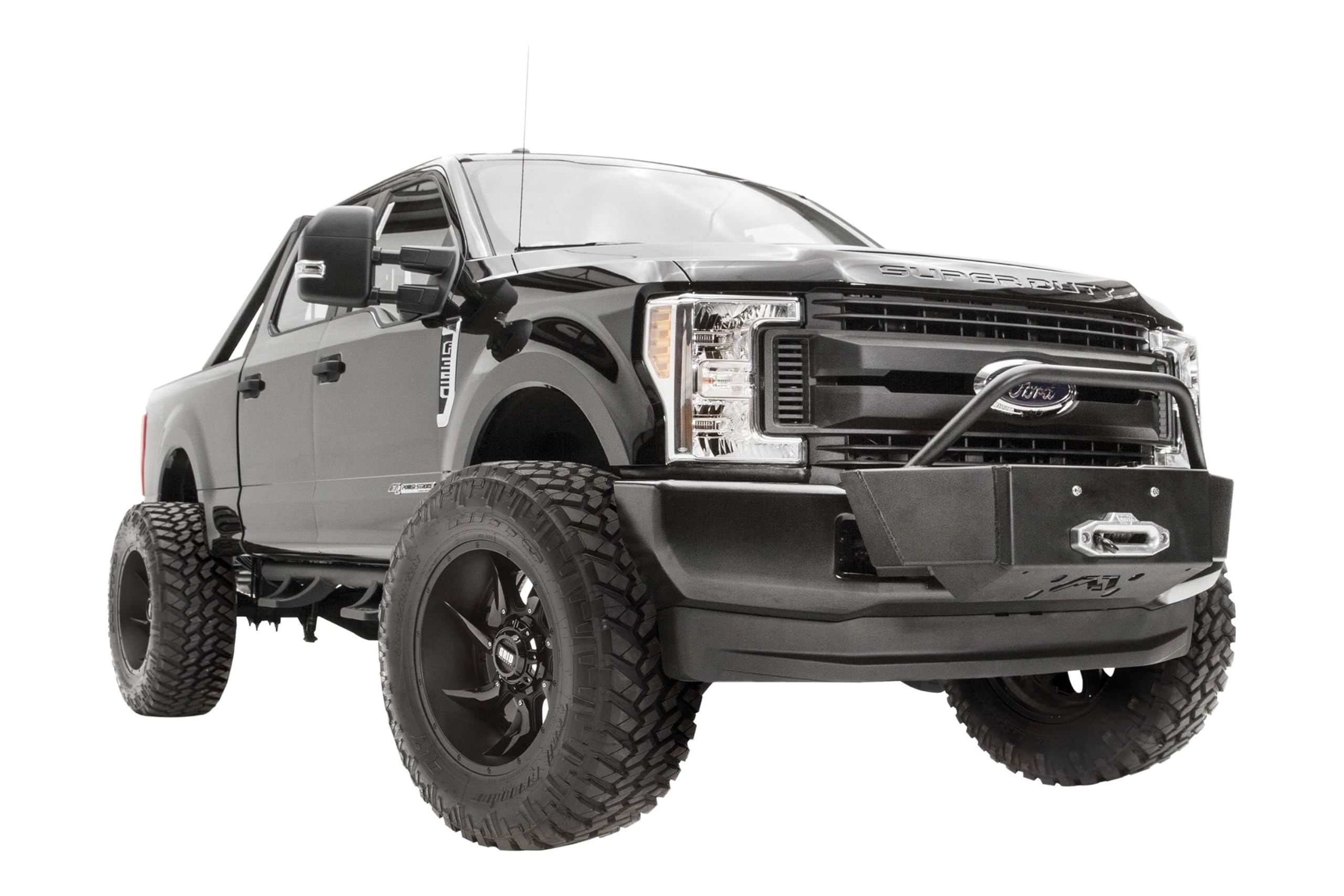 FAB FOURS Large Frame FS17-N4160-1 Winch Mount fits 17-22 Ford F-450 Super Duty - 2 Stage Black Powder Coated