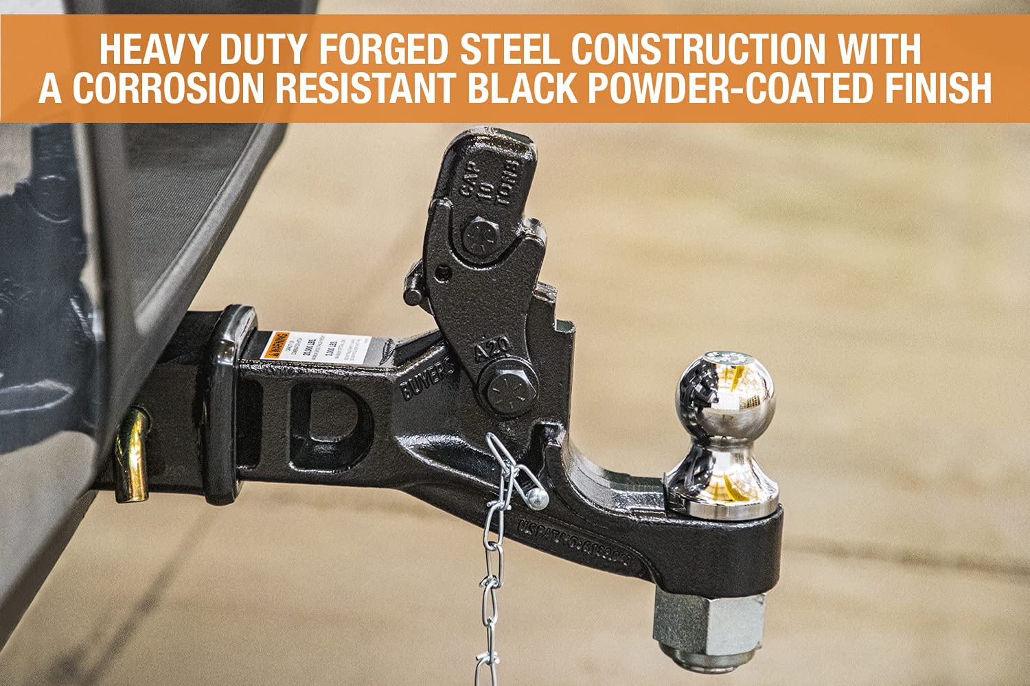 10 Ton Buyers Products Combination Hitch - 2-1/2 Inch Receiver, 2 Inch Ball