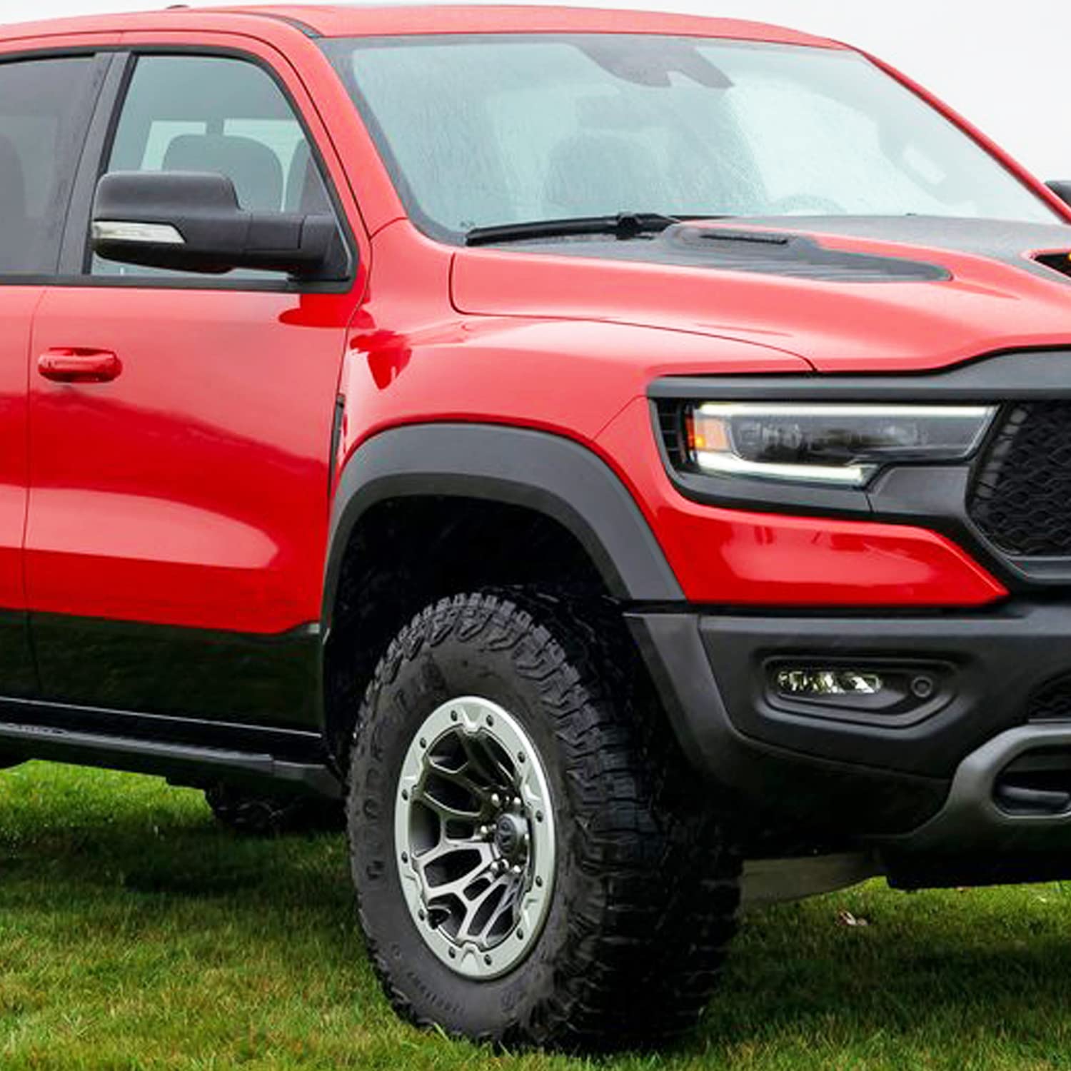 4PC Spec-D Tuning Front + Rear Factory Style Bolt On Black Fender Flares Compatible with 2019-2021 Dodge Ram 1500
