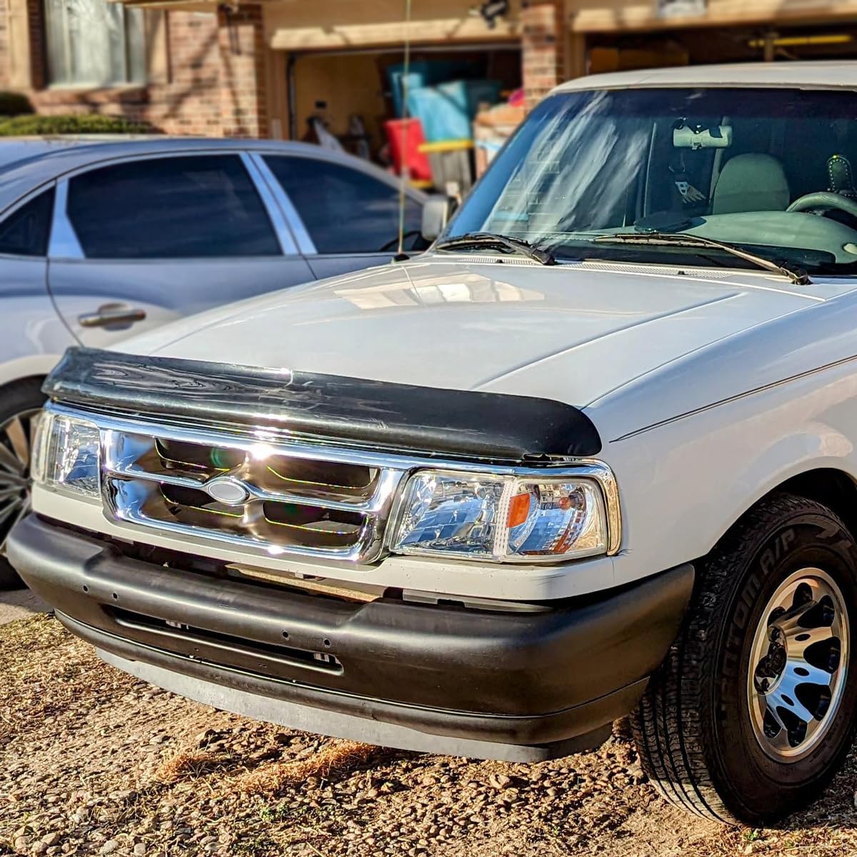 Chrome Housing SPEC-D TUNING Clear Lens 1PC Style Headlights Compatible with 1993-1997 Ford Ranger L+R Pair Head Light Lamp Assembly