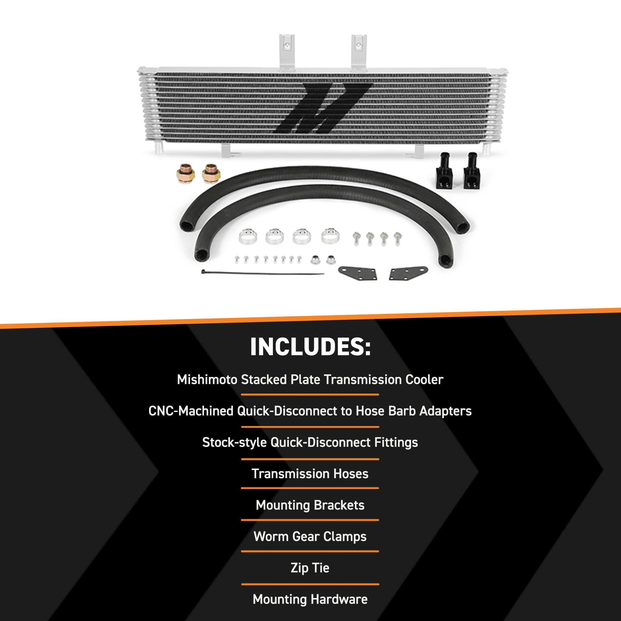 Mishimoto Transmission Cooler MMTC-DMAX-03SL, Compatible with Chevrolet & GMC Duramax 6.6 LB7 & LLY, 2003-2005, Silver