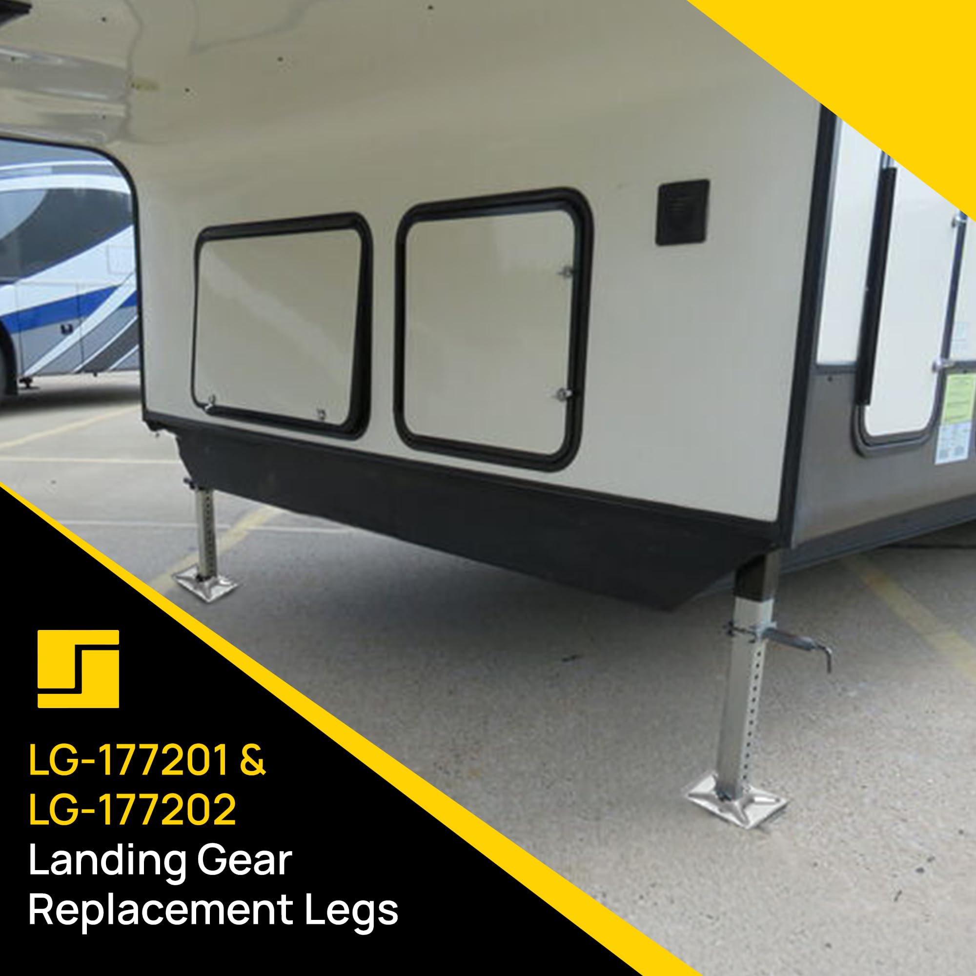 Stromberg Carlson Venture LG-177202 Lead Leg - 5th Wheel Landing Gear Replacement for RV, Camper & Trailer - Compatible with Lippert, Pac-Rim & Venture - Pin Included - Black, 33.5" Leg