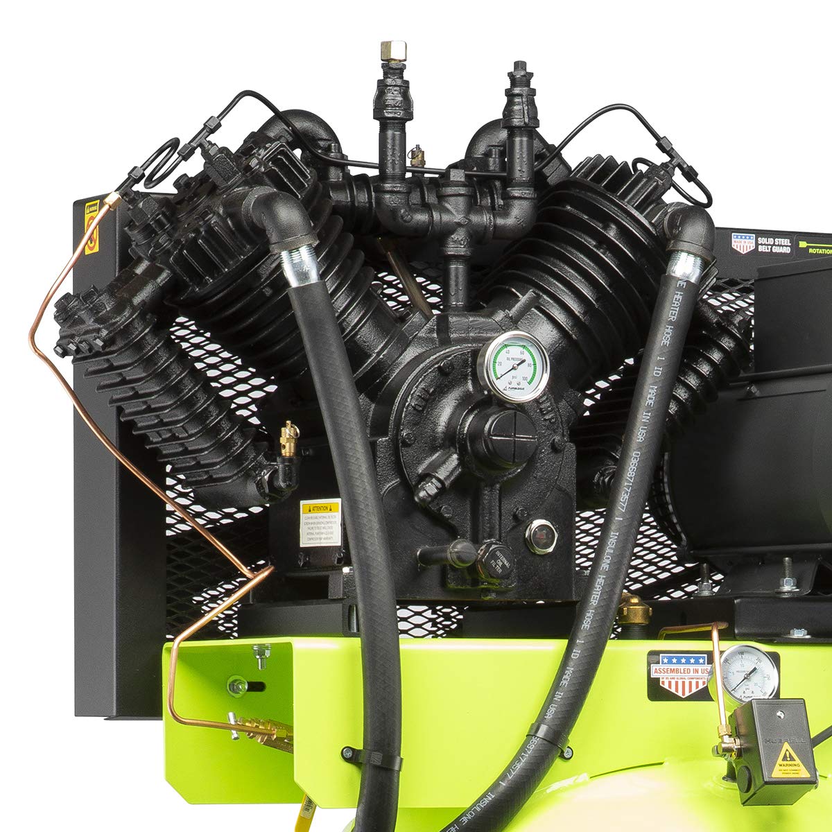 Flexzilla Air Compressor Pro with Silencer, Stationary, 7.5 HP, 80 Gallon, 230 Volt, 3-Phase, 2-Stage, Vertical - FXS07V080V3-230