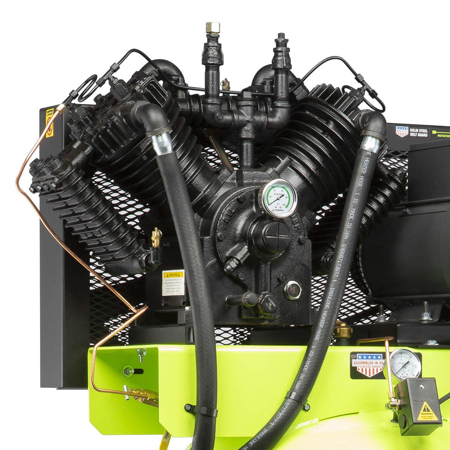 Flexzilla Air Compressor Pro with Silencer, Stationary, 7.5 HP, 80 Gallon, 230 Volt, 3-Phase, 2-Stage, Vertical - FXS07V080V3-230