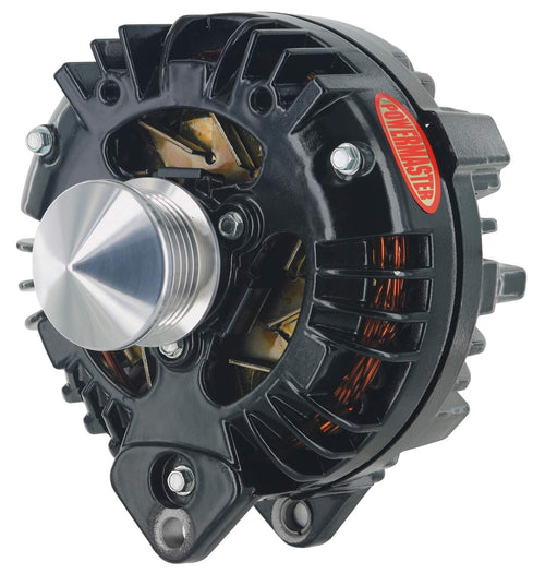 Alternator Powermaster 57569 (Chrysler Black 100A 6 grv Pulley & Cone Squareback Double Field Ext Regulated), 1 Pack