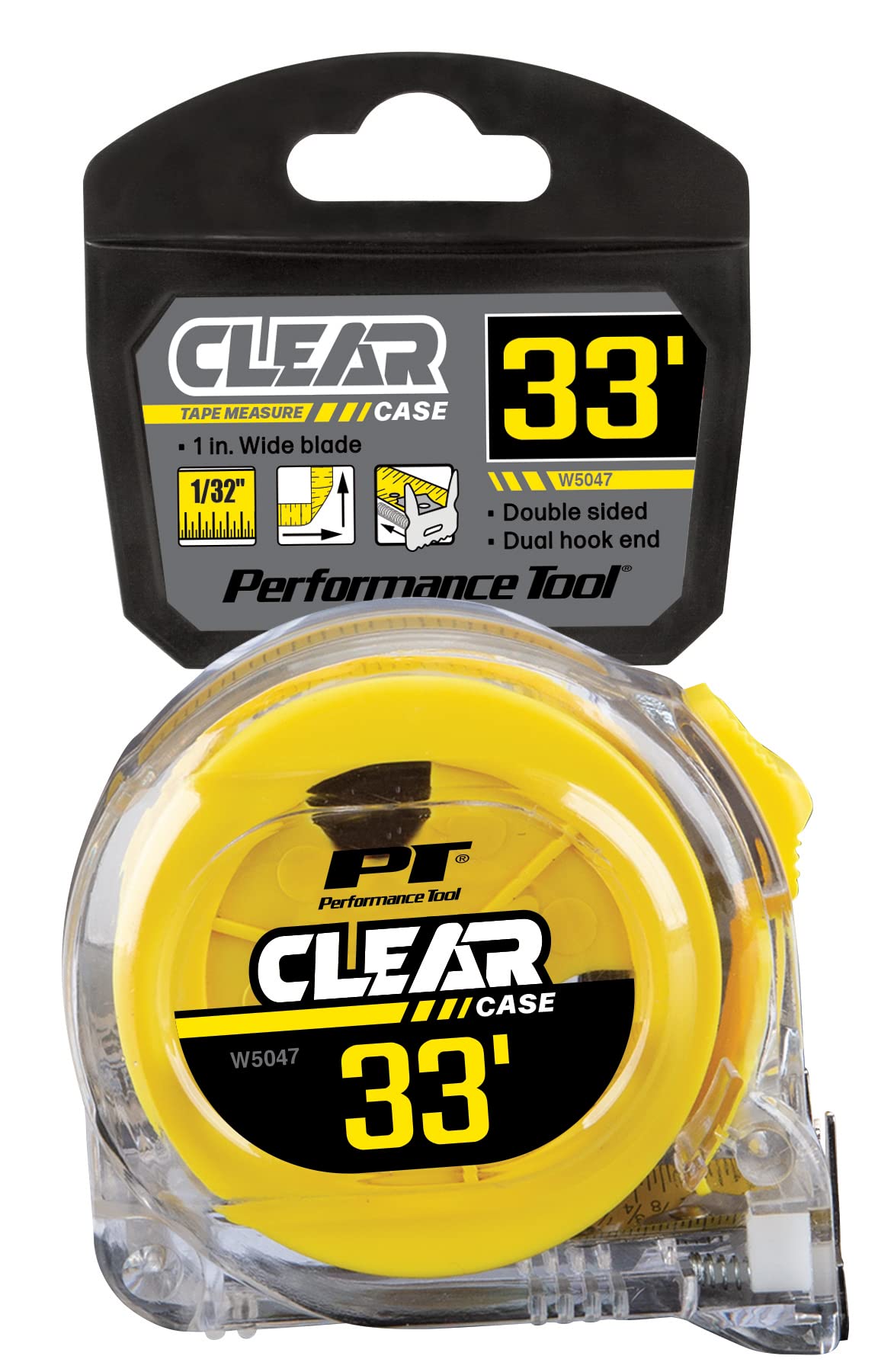 W5047 Performance Tool 33' X 1-Inch Clear Tape Measure