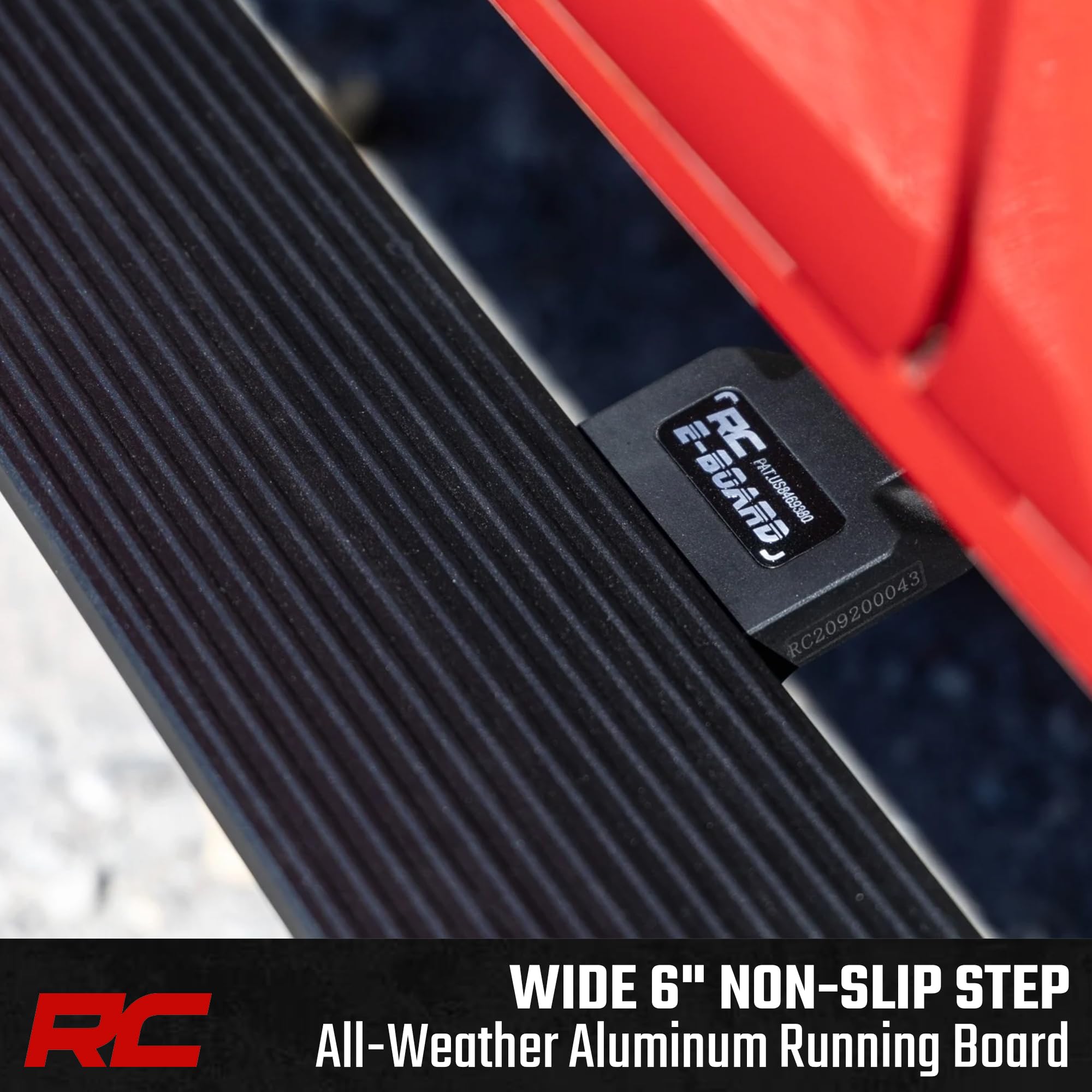 Power Running Boards Rough Country for Chevy Silverado & GMC Sierra 1500 / 2500HD / 3500HD Crew Cab (2014-2019) - Automatic Retractable Electric Side Steps with LED Lights, No-Drill Install