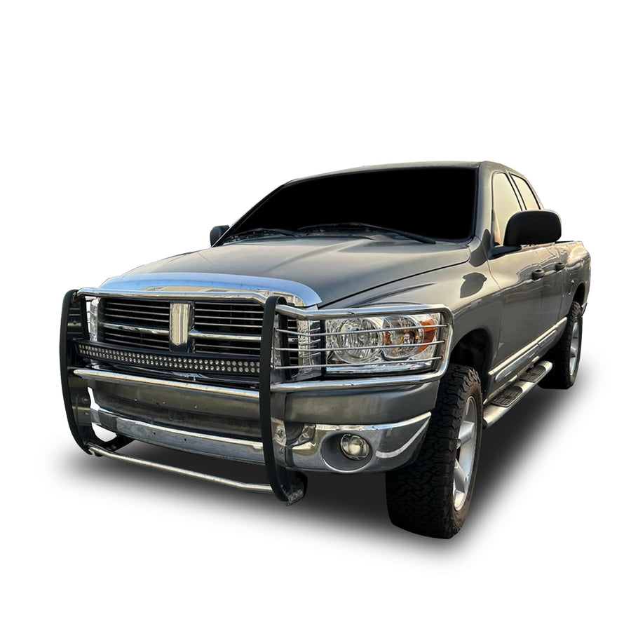 Bumper Guard Modular SS Black Horse Grille Compatible with 09-10 Dodge Ram 1500|11-18 Ram 1500|19-24 Ram 1500 Classic(Excl.Rebel & Warlock Trims)-17DG109MSS