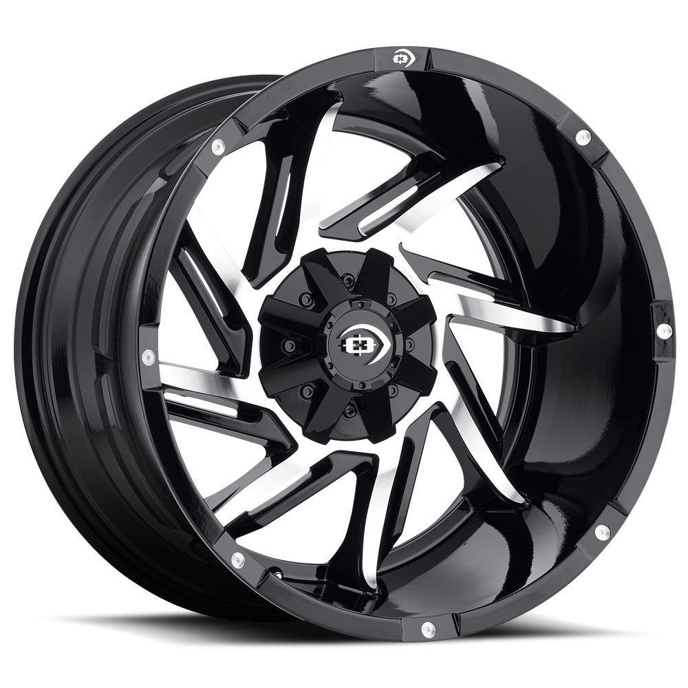 422 Prowler Vision 17x9 8x165.1/8x6.5" +12mm Black/Machined Wheel Rim