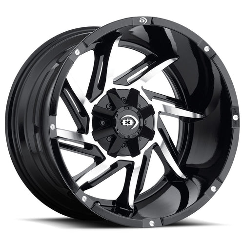 422 Prowler Vision 17x9 8x165.1/8x6.5" +12mm Black/Machined Wheel Rim