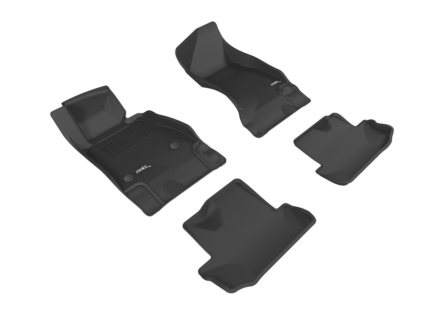 Custom Fit 3D MAXpider KAGU Floor Mat (BLACK) Compatible with CHEVROLET CAMARO 2016-2023 - Full Set