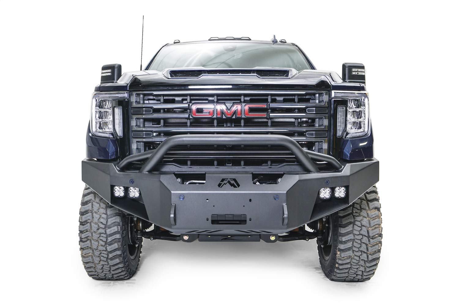 Fab Fours Full Width GM20-A5052-B Premium Raw Front Winch HD Bumper with Pre-Runner Guard