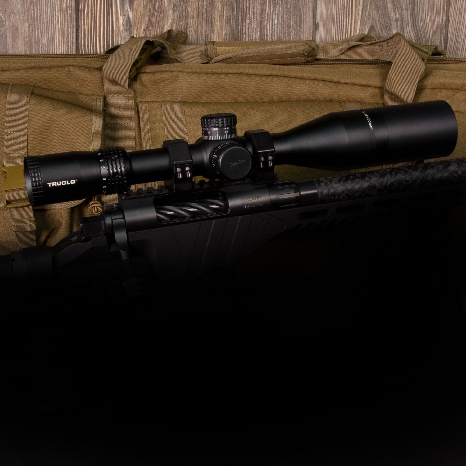 TX6 TRUGLO FFP Tactical Hunting Shooting Durable Waterproof Fogproof Shock Resistant One-Piece 30mm Aluminum Tube Illuminated MRAD Mil-Dot Reticle Riflescope | 3" Sunshade Included | 3-18 x 50mm