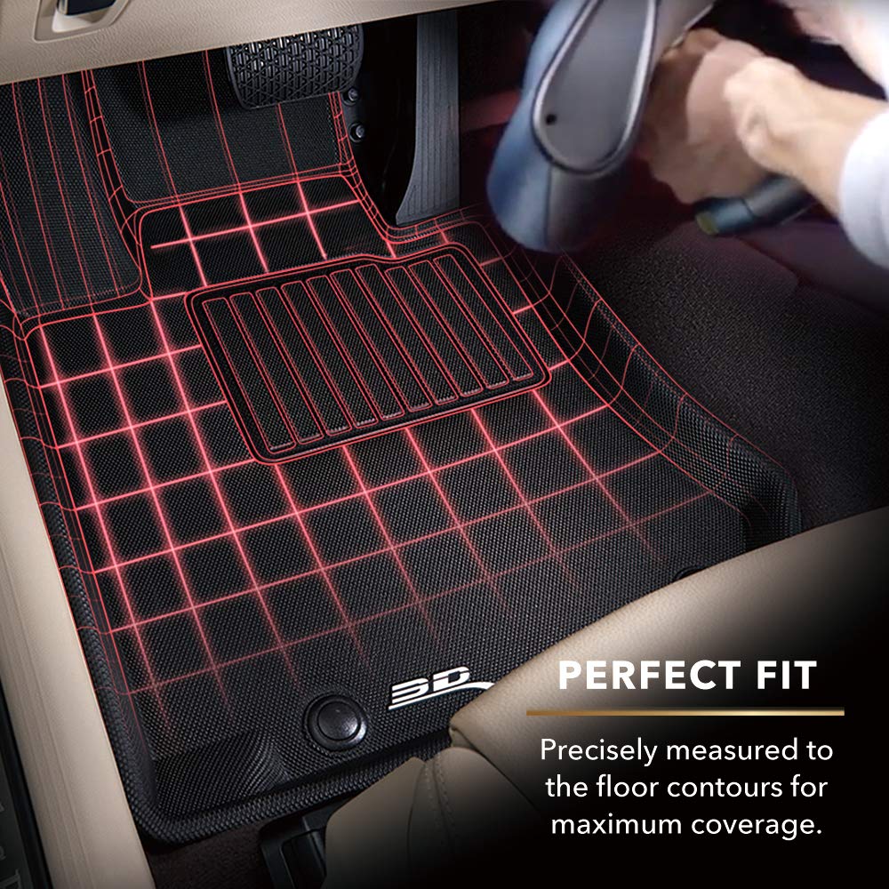 3D MAXpider Custom Fit Third Row All-Weather Floor Mats for 2019-2021 7-Seat Subaru Ascent - Kagu Rubber (Black)