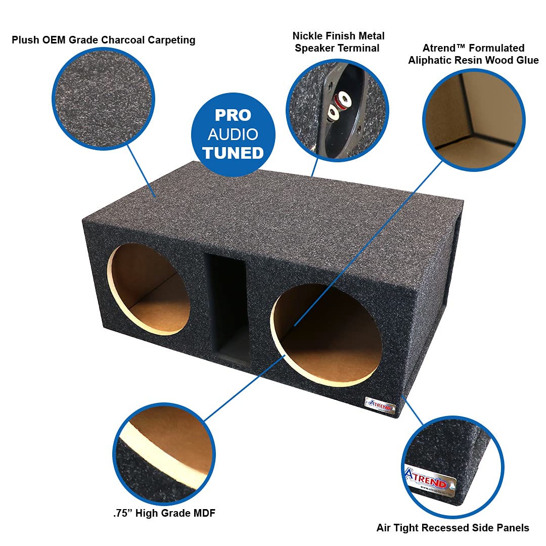 Dual Vented Bbox 15 Inch Subwoofer Enclosure - Pro Series Dual Vented SPL Car Subwoofer Boxes & Enclosures - Premium Subwoofer Box Improves Audio Quality, Sound & Bass - Nickel Finish Terminals