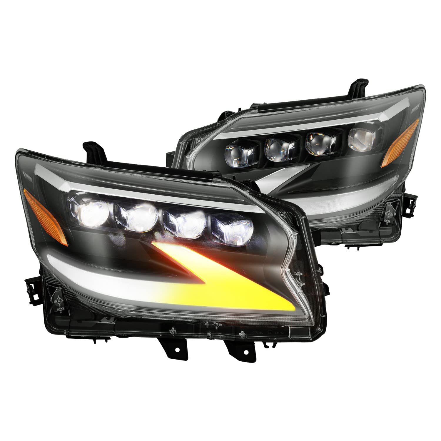 NOVA LED Projector Headlights AlphaRex 14-19 Lexus GX 460 Plank Style Black w/Activ Light/Seq Signal