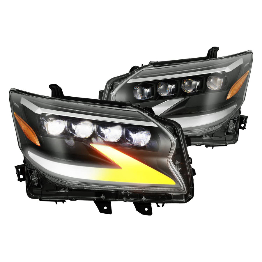 NOVA LED Projector Headlights AlphaRex 14-19 Lexus GX 460 Plank Style Black w/Activ Light/Seq Signal