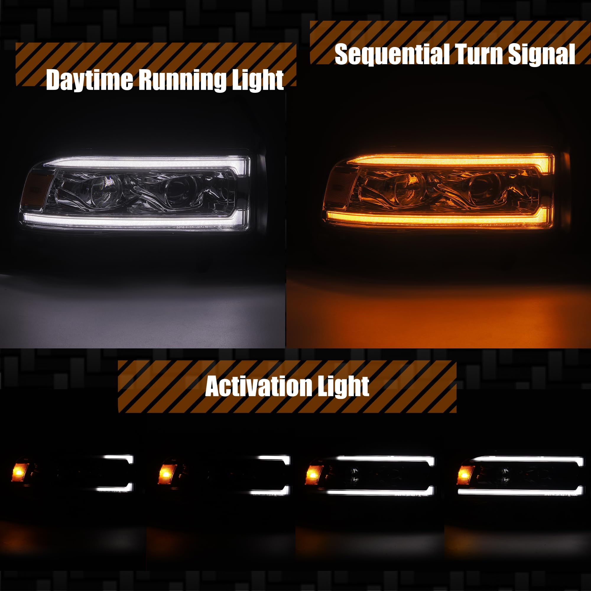 LUXX-Series AlphaRex LED Headlights Chrome 94-01 Ram 1500/94-02 Ram 2500/3500
