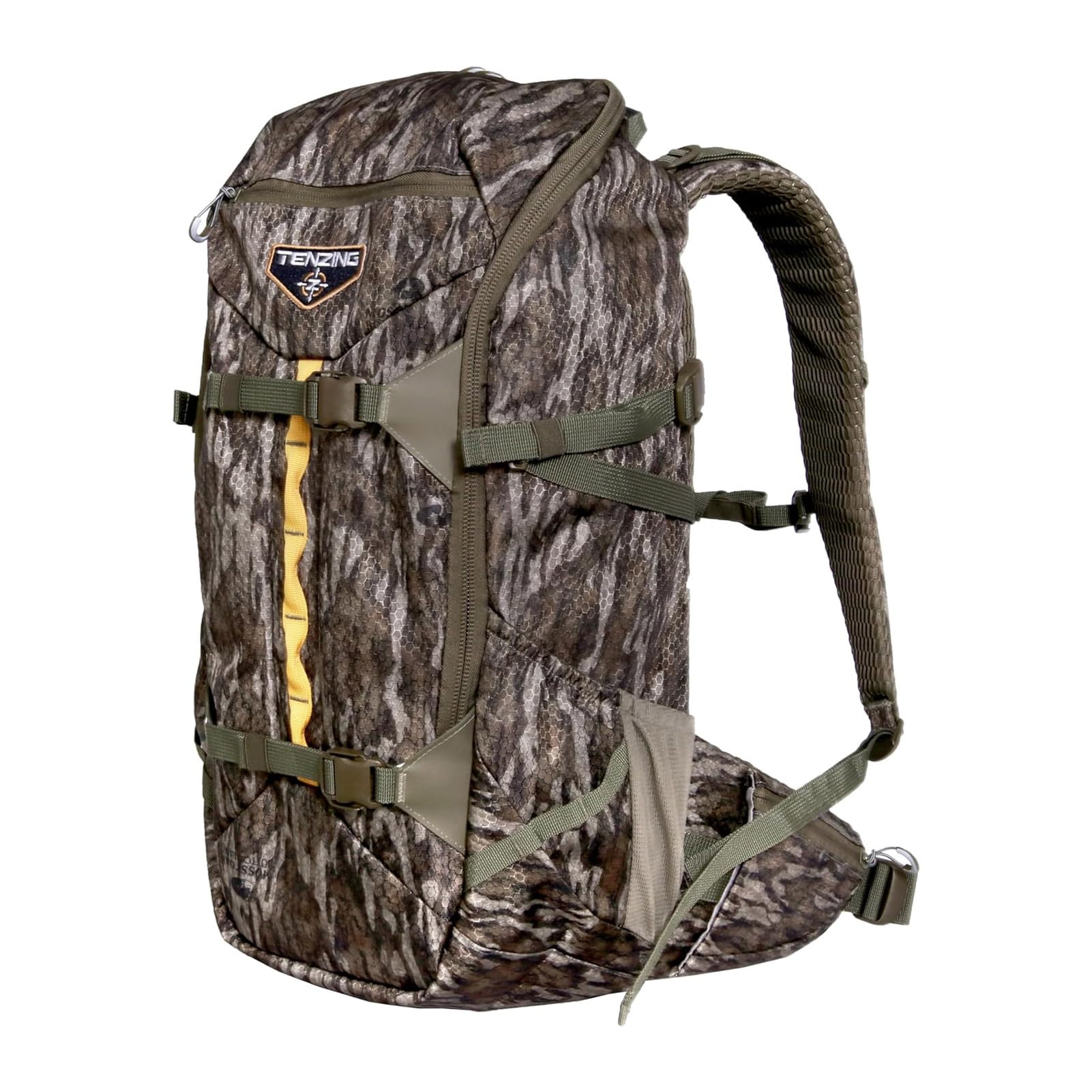 Whitetail TENZING 2100 Day Pack, Mossy Oak Bottomlands Hydration Bladder Compatible Durable Camo Backpack with 4 Compartments & 15 Organizational Pockets for Hunting Gear and Equipment