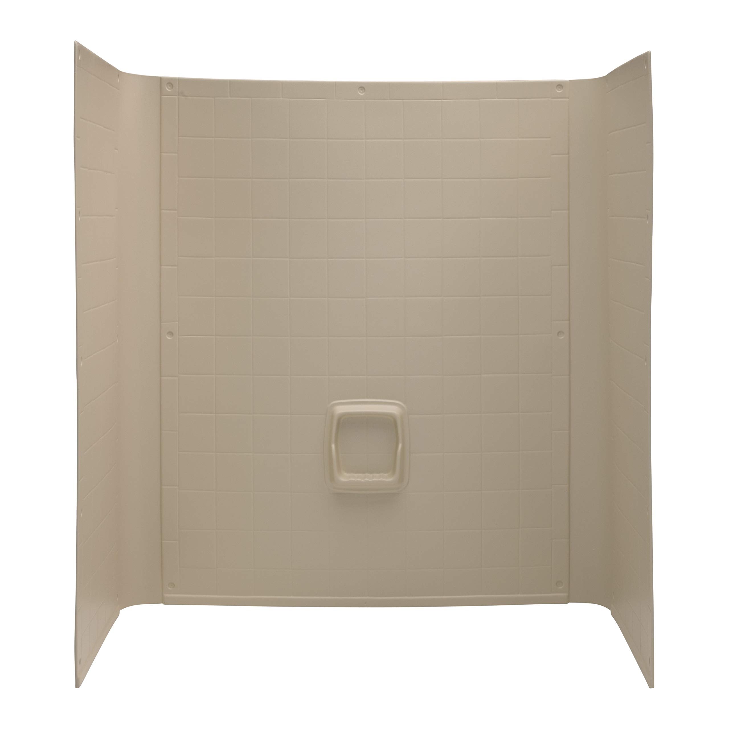 Almond Bathtub Wall Surround Lippert Replacement 40” x 54” x 58" with Scratch-Resistant ABS Acrylic for RVs, Manufactured Homes, Travel Trailers, 5th Wheels, Motorhomes - AUW54GT-SPK