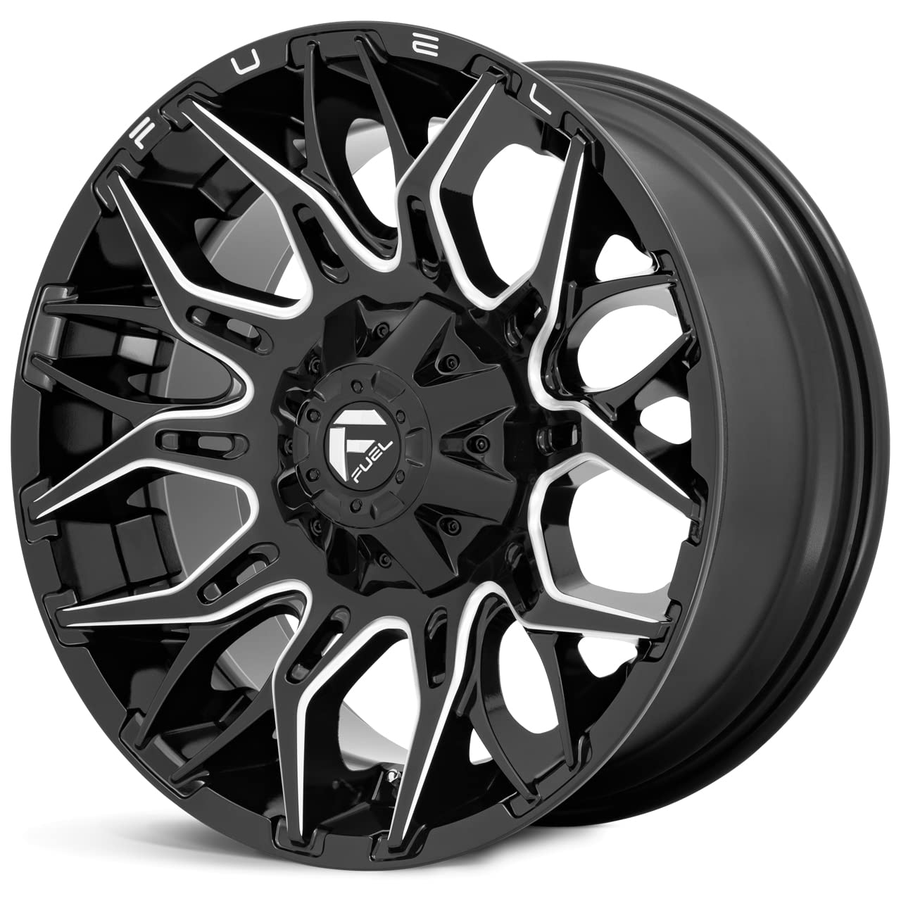 D769 TWITCH FUEL OFF-ROAD 20X9, 8X170, 5.04, 1mm GLOSSY BLACK MILLED - D76920901750