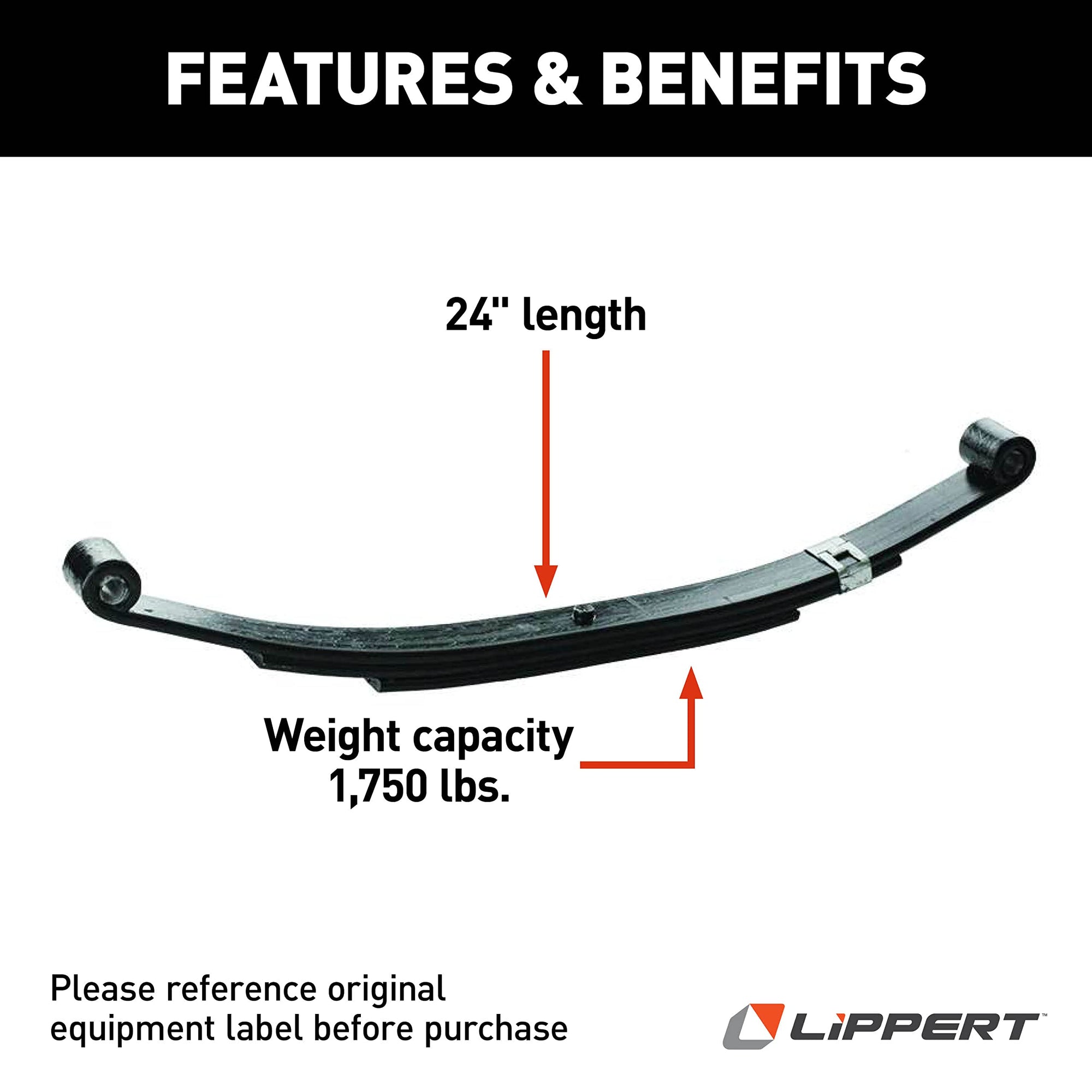 125269 Lippert Components - 21" Leaf Spring Loaded Length - 1,400 lbs.