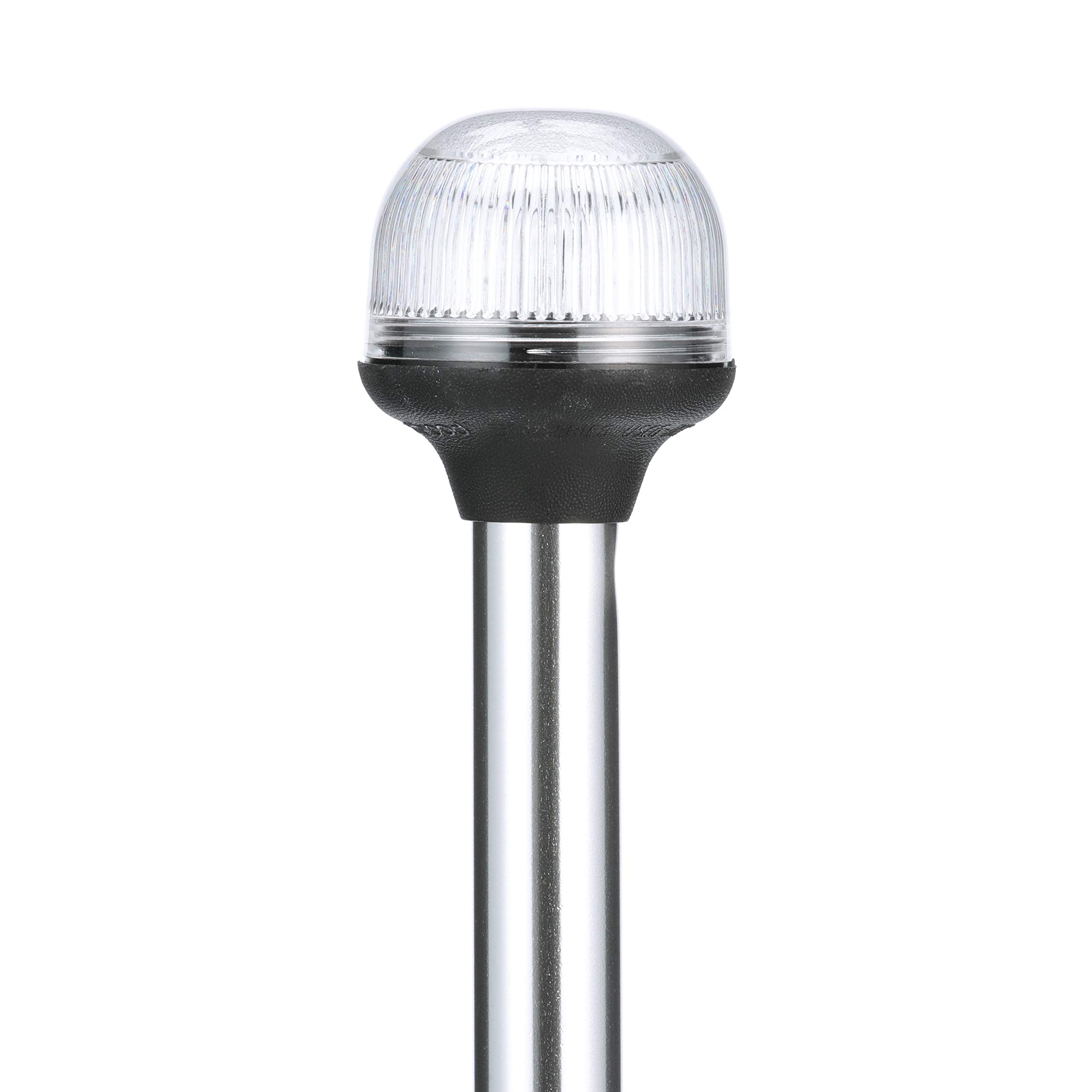 Attwood All-Round 5350-PA20-7 Incandescent Fold Down Navigation Light, Horizontal Mount, Black Base, 20-Inch