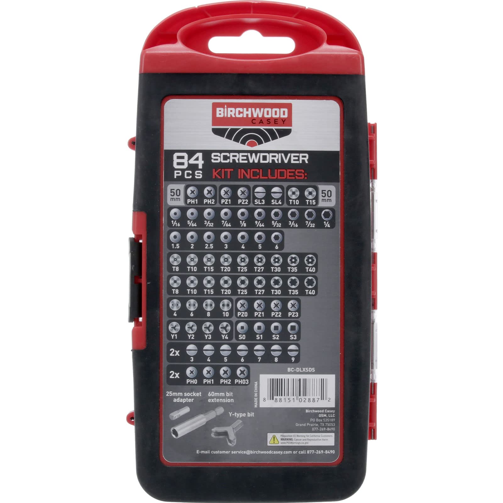 Master Screwdriver Kit Birchwood Casey | Durable Versatile Gunsmithing Wrench 84 Piece Tool Set | Case Included