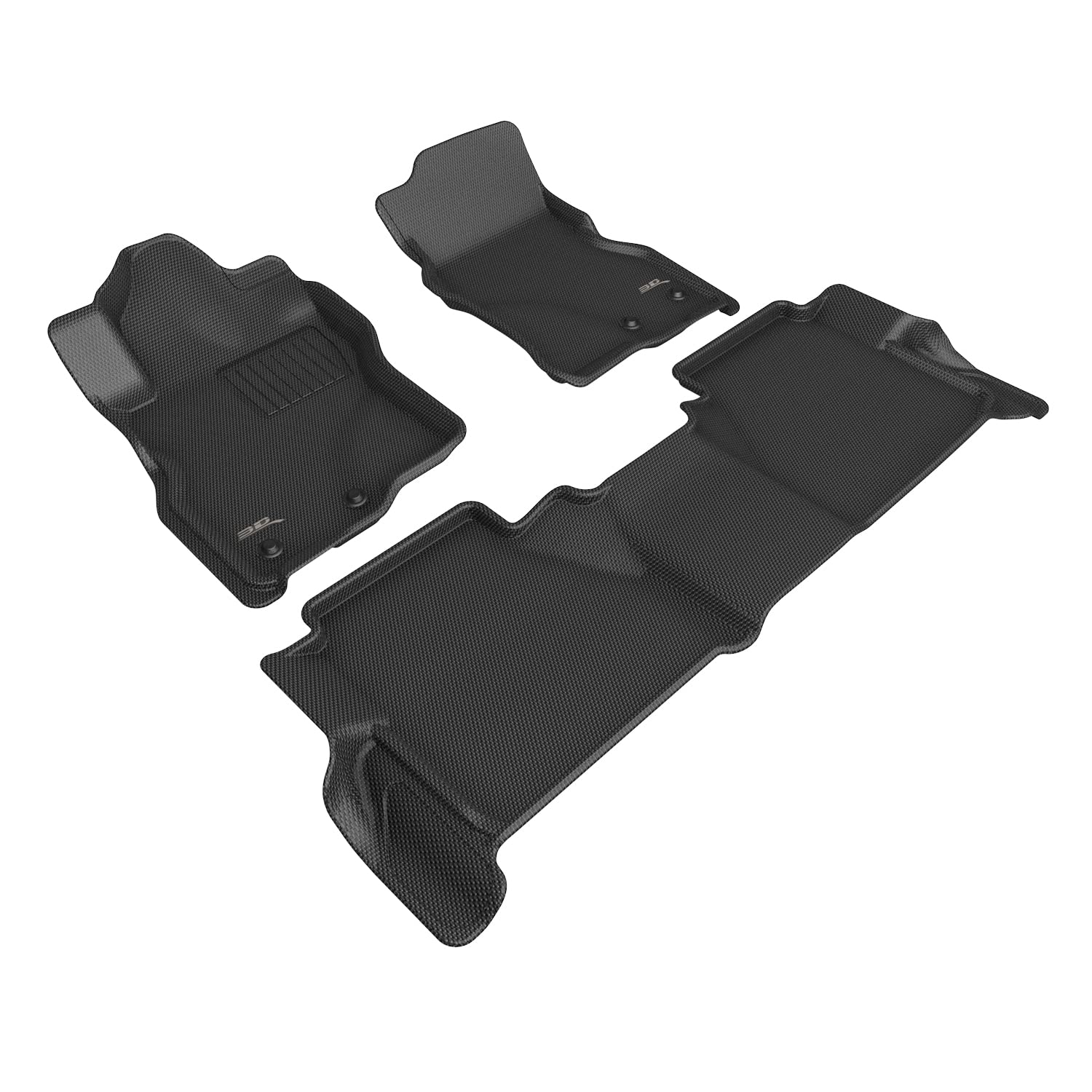 Custom Fit 3D MAXpider Kagu Floor Mat (Black) Compatible with Nissan Frontier Crew Cab 2022-2026 - Full Set