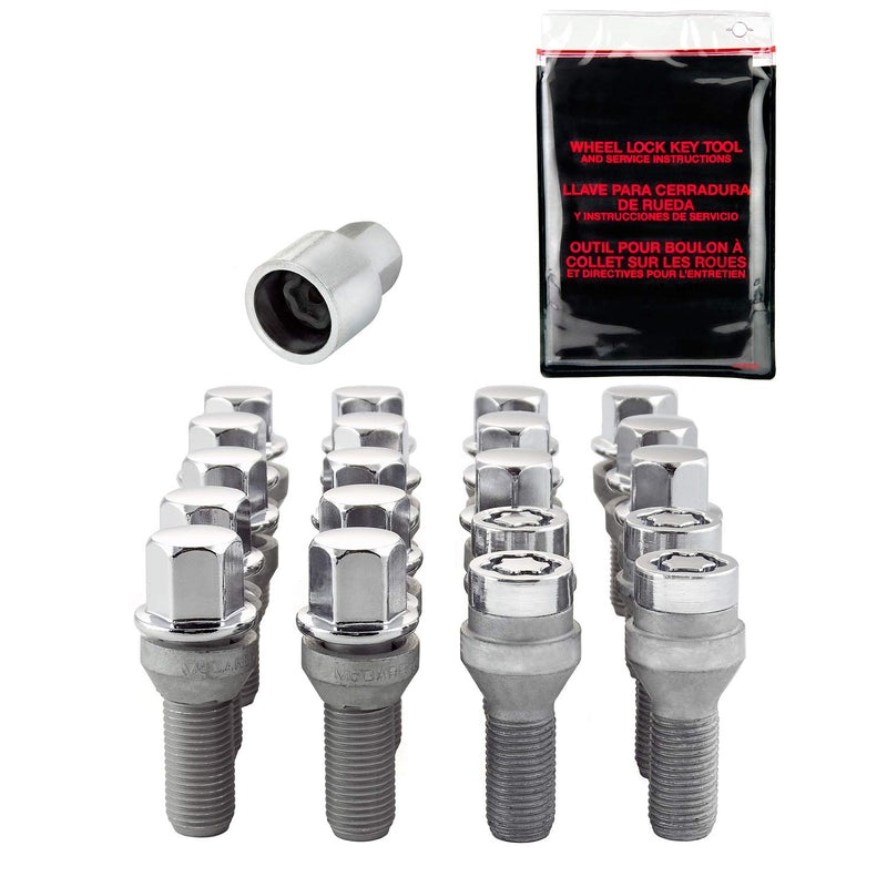 McGard Chrome M12 x 1.25 Thread Size Cone Seat Lug Bolt Wheel Installation Kit for 5 Lug Vehicles