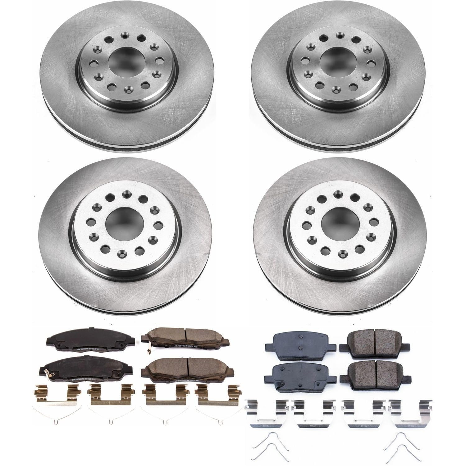 Front and Rear Brake Kit PowerStop For Buick Enclave 2018-20 |Chevrolet Blazer 2019-20 |Traverse 2018-20 |GMC Acadia 2017-20 - Disc Rotors & Ceramic Brake Pads Replacement, KOE7410