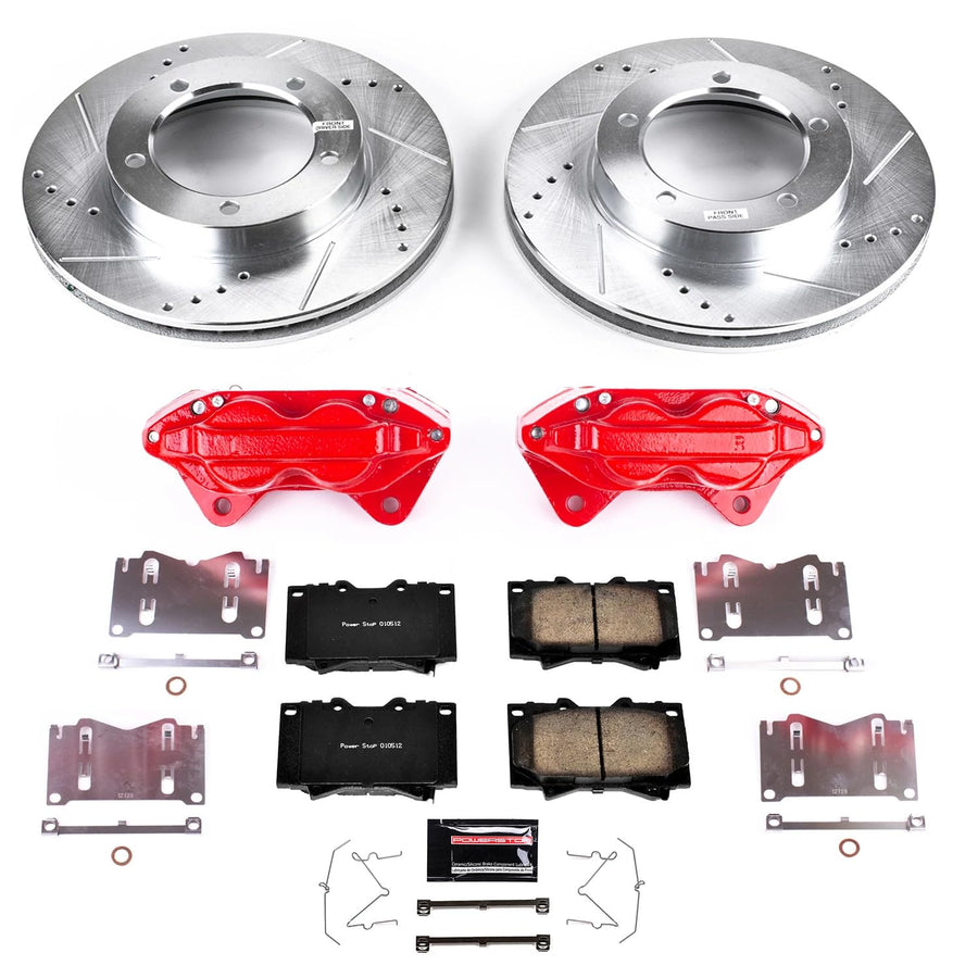 Power Stop Z23 Evolution KC1132 Front Caliper Kit-Rotors, Carbon-Fiber Ceramic Brake Pads, Calipers For Lexus LX470 1998-2002, Toyota Land Cruiser 1998-2002 [Model Specific]