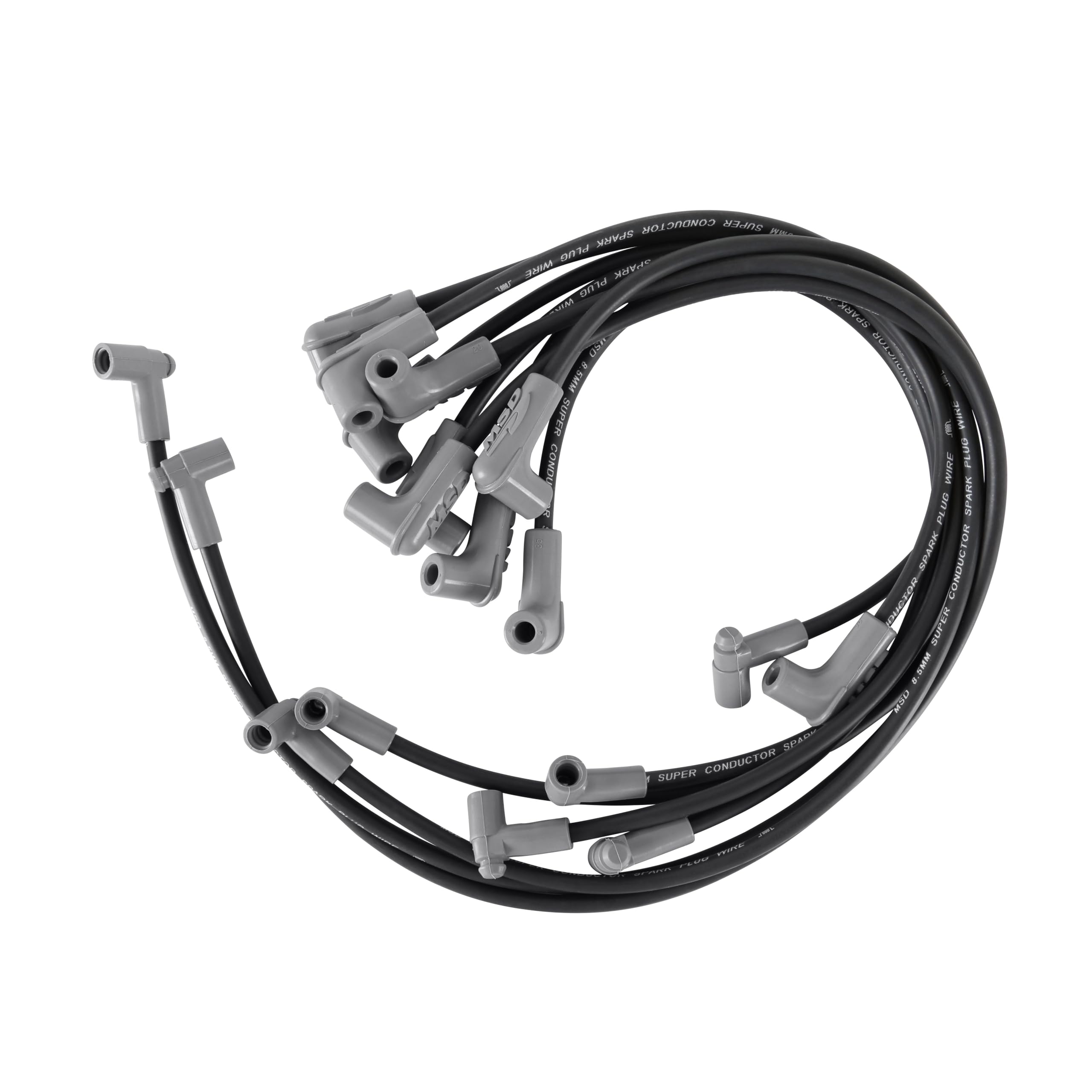 Black MSD 31243 Super Conductor Spark Plug Wire Set