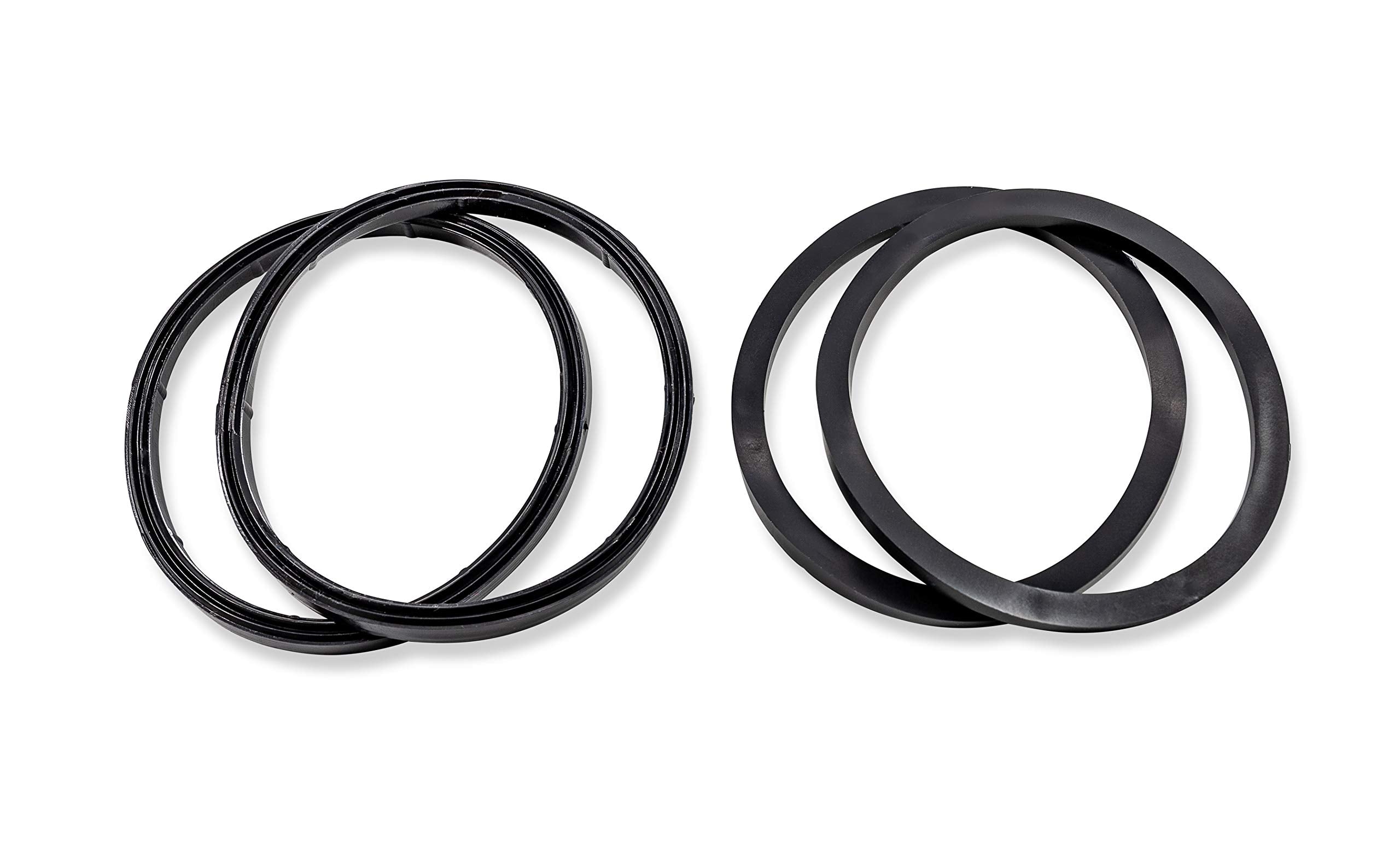 Camco Replacement Sewer Hose Gasket - Replacement Gaskets for RV Sewer Fittings to Ensure an Odor Tight Seal | Two Bayonet & Two 4-in-1 Gaskets - 4 Pack (39834), Black