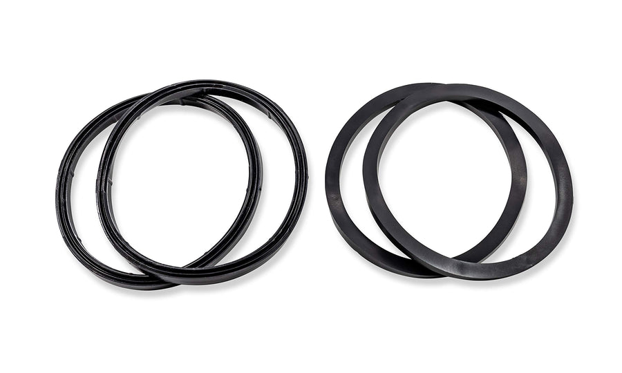 Camco Replacement Sewer Hose Gasket - Replacement Gaskets for RV Sewer Fittings to Ensure an Odor Tight Seal | Two Bayonet & Two 4-in-1 Gaskets - 4 Pack (39834), Black