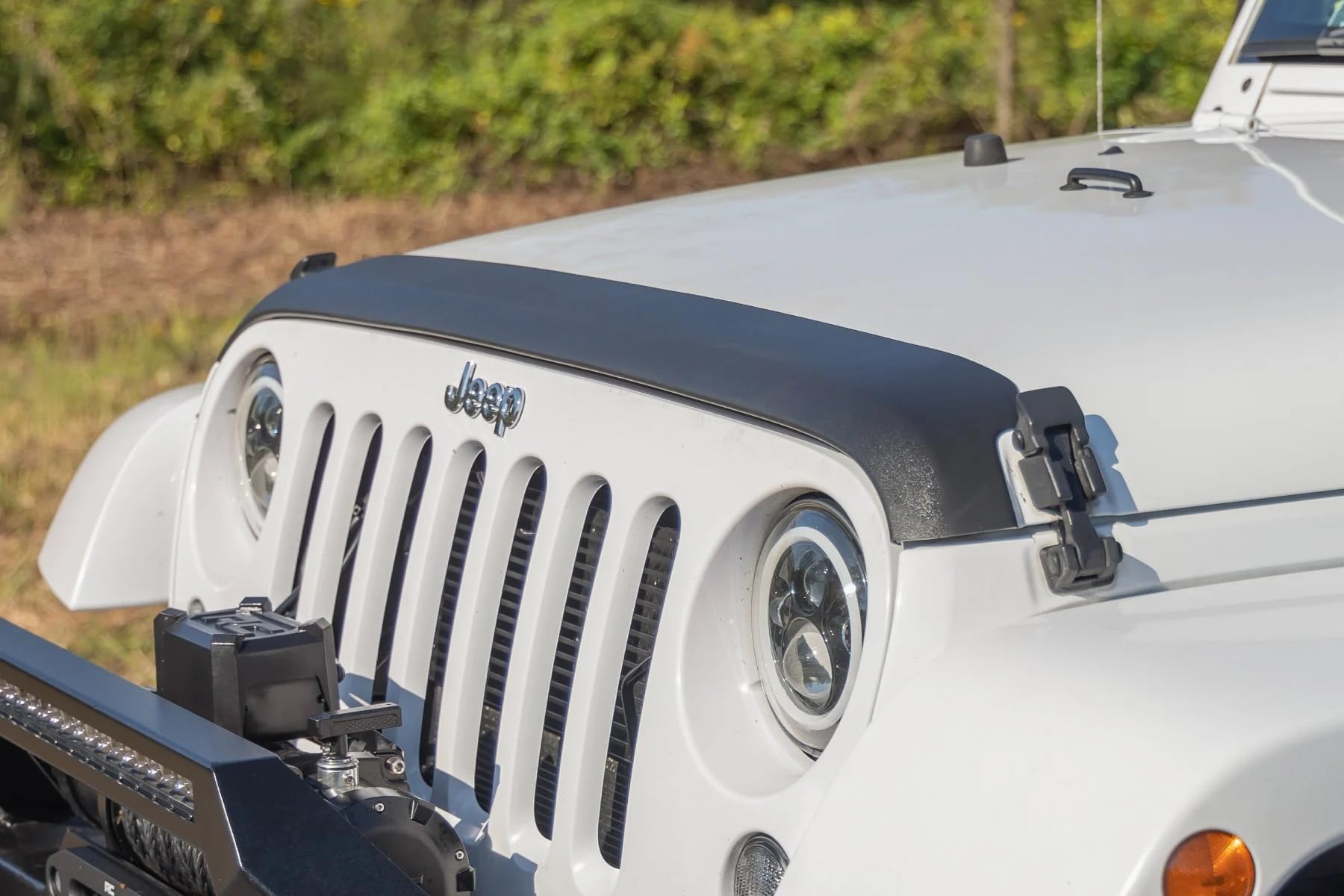 Front Hood Protector Rough Country for Jeep Wrangler JK (2007-2018) - High-Density Thermoplastic, UV-Resistant, Easy Install Trail Cladding