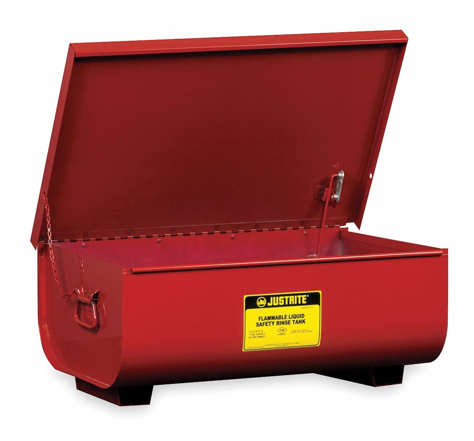 18-Gauge Justrite Coated Steel Bench Top Rinse Tank, 11 Gallon Capacity, 24" Length x 16" Width x 8-3/4" Depth