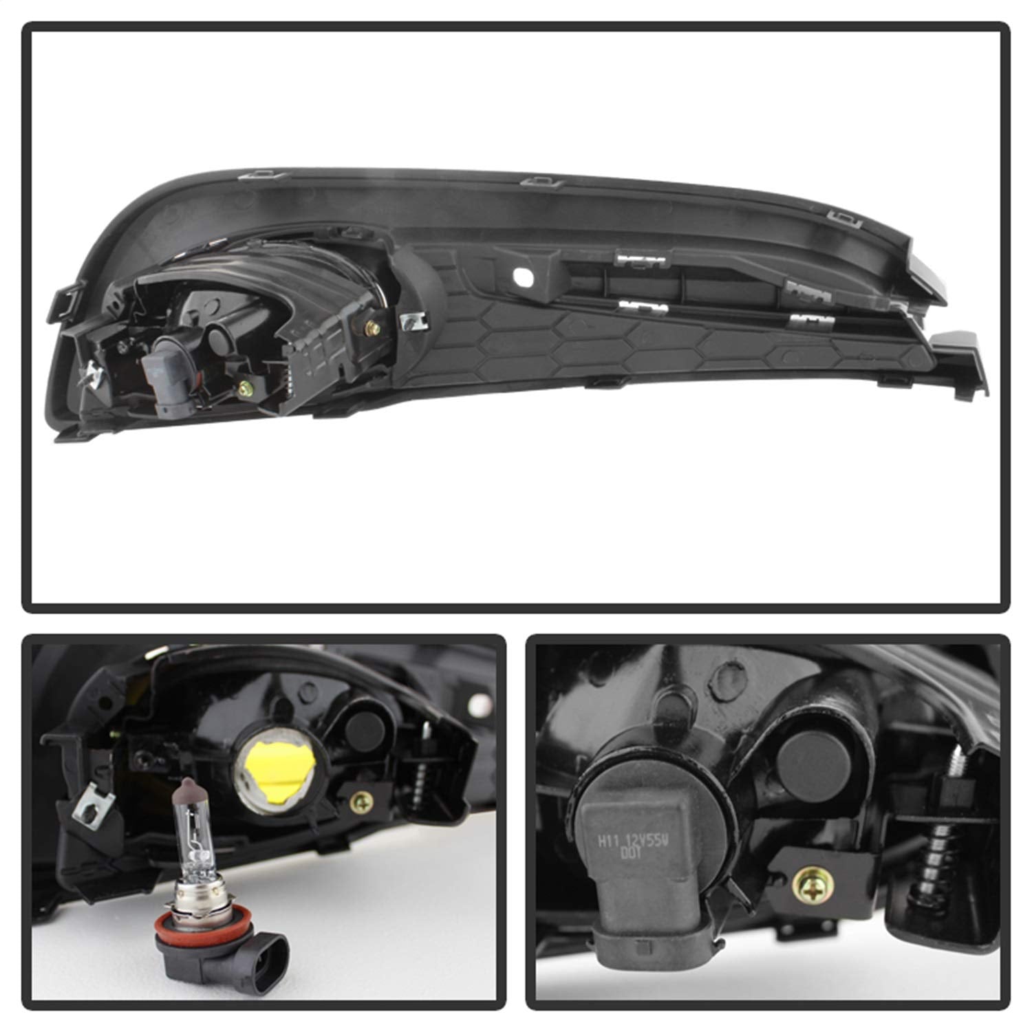 5077752 xTune Auto Fog Lights Black/Yellow